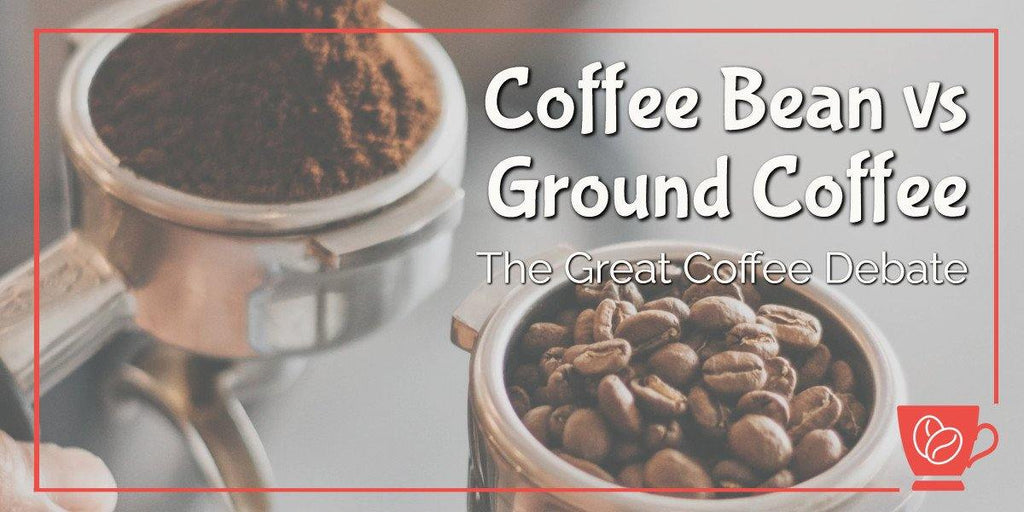 Coffee Bean verses Ground Coffee. A coffee press with ground coffee and one with coffee beans.